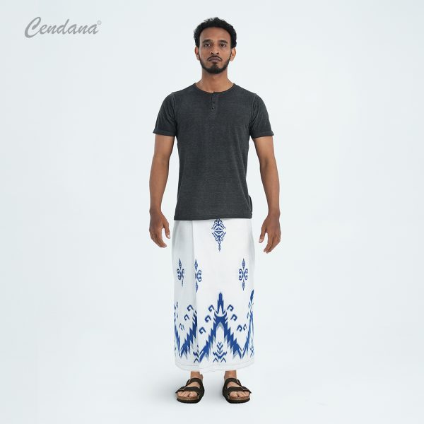 Sarung Cendana Kembang Batik Putih